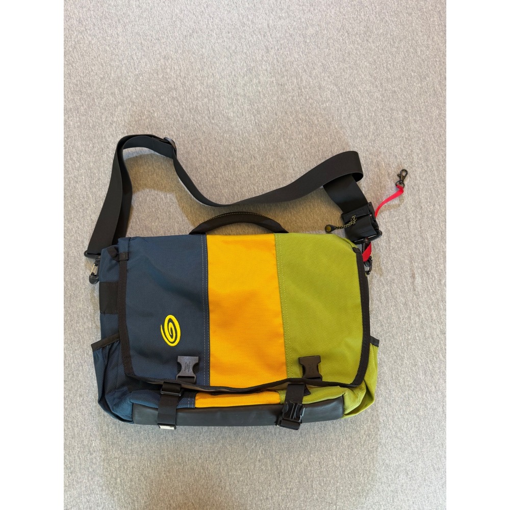 Timbuk2 Messenger Bag Tri-Color Block Navy Yellow Green Laptop Commuter Bag